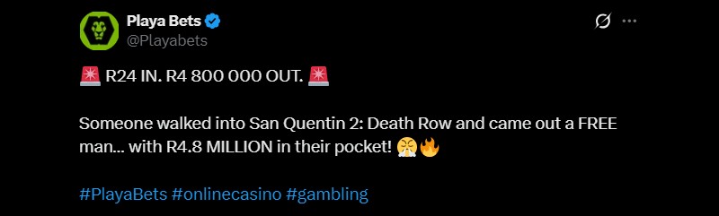 Twitter R4.8M Playa Bets Win